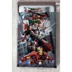 Talia Home Marvel Süper Kahramanlar Desenli Çocuk Odası Yatak Örtüsü TLAY-302 - 439 x 220 cm - Bordo
