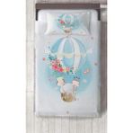 Talia Home Mavi Balonlu Çocuk ve Bebek Odası Yatak Örtüsü - 142 x 220 cm - Beyaz