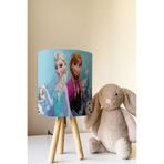 Talia Home Mavi Elsa Anna Desenli Çocuk Odası Abajur Masa Lambası TLAB-336