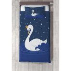 Talia Home mavi Kuğu Desenli Çocuk ve Bebek Odası Yatak Örtüsü TLAY-223 - 361 x 220 cm - Lacivert