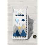 Talia Home Mavi Kuş Vadisi Dağ Desenli Bebek Nevresim Takımı Çarşaflı TLABN-300 - 100 x 150 cm