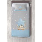 Talia Home mavi Yıldız Tutan Ayıcık Çocuk ve Bebek Odası Yatak Örtüsü TLAY-138 - 277 x 220 cm