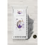 Talia Home Mor Ay'da Oturan Kız Bebek Nevresim Takımı Çarşaflı TLABN-209 - 100 x 150 cm