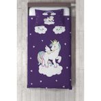 Talia Home mor Sevimli Unicorn Desenli Yatak Örtüsü Tlay-72 - 311 x 220 cm