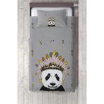 Talia Home panda Desen Çocuk Ve Bebek Odası Yatak Örtüsü Tlay-101 - 240 x 220 cm - Gri