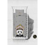 Talia Home Panda Desenli Bebek Nevresim Takımı Çarşaflı TLABN-101 - Gri - 100 x 150 cm