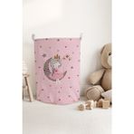 Talia Home Pembe Ay'da Oturan Kız Oyuncak Kutusu 45 x 36 cm Keçe Materyal Özellikli