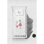 Talia Home Pembe Balerin Kız Desenli Bebek Nevresim Takımı Çarşaflı TLABN-106 - Beyaz - 100 x 150 cm