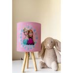 Talia Home Pembe Elsa Anna Desenli Çocuk Odası Abajur Masa Lambası TLAB-153 - Çok Renkli