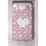 Talia Home pembe Kalp ve Yıldızlar Çocuk Yatak Örtüsü TLAY-118 - 257 x 220 cm