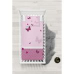 Talia Home Pembe Kelebek Desenli Bebek Nevresim Takımı Çarşaflı TLABN-206 - 100 x 150 cm