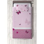 Talia Home Pembe Kelebek Desenli Çocuk ve Bebek Odası Yatak Örtüsü TLAY-206 - 344 x 220 cm