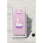 Talia Home Pembe Kuğu Desenli Bebek Nevresim Takımı Çarşaflı TLABN-224 - 100 x 150 cm