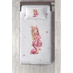 Talia Home prenses ve Flamingo Desenli Yatak Örtüsü TLAY-230 - 368 x 220 cm - Beyaz