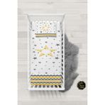 Talia Home Sarı Şerit Yıldız Desenli Bebek Nevresim Takımı Çarşaflı TLABN-216 - Beyaz - 100 x 150 cm