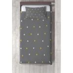 Talia Home Sarı ve Beyaz yıldızlı Yatak Örtüsü TLAY-256 - 394 x 220 cm - Gri