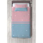Talia Home şeritli Yıldız Desenli Çocuk Odası Yatak Örtüsü TLAY-196 - 335 x 220 cm - Pembe