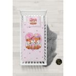 Talia Home Sevimli Hayvan Desen Bebek Nevresim Takımı Çarşaflı TLABN-212 - Pembe - 100 x 150 cm