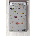 Talia Home sevimli Hayvanlar ve Araba Desenli Yatak Örtüsü TLAY-229 - 367 x 220 cm - Gri