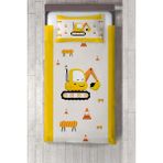 Talia Home sevimli Iş Arabaları Çocuk Odası Yatak Örtüsü TLAY-197 - 336 x 220 cm - Sarı