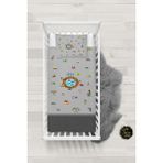 Talia Home Sevimli Öğretici Desenli Bebek Nevresim Takımı Çarşaflı TLABN-193 - Gri - 100 x 150 cm
