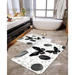 Talia Home Siyah Kelebekler 2'li Banyo Paspas Seti TLAHMP-037 - 60 x 90 cm
