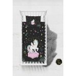 Talia Home Siyah Unicorn Desenli Bebek Nevresim Takımı Çarşaflı TLABN-077 - 100 x 150 cm