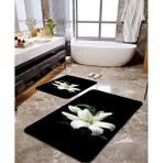 Talia Home Siyah Zemin Baskılı 2'li Banyo Paspas Seti TLAHMP-050 - 60 x 90 cm