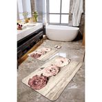 Talia Home Soft Digital Baskılı 2'li Büyük Boy Banyo Paspas Seti