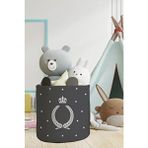 Talia Home Taç Desenli Gri Keçe Çocuk ve Bebek Odası Düzenleyici Oyuncak Sepeti TLAS-035