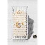 Talia Home Tavşan Ay Yıldız Bebek Nevresim Takımı Çarşaflı TLABN-148 - Sarı - 100 x 150 cm