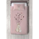 Talia Home tavşanlar Çocuk ve Bebek Odası Yatak Örtüsü TLAY-167 - 306 x 220 cm - Pembe