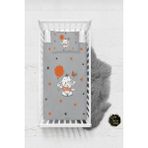 Talia Home Turuncu Balon Bebek Nevresim Takımı Çarşaflı TLABN-140 - Gri - 100 x 150 cm