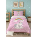 Talia Home Unicorn Desenli Unicornlu Tek Kişilik Çocuk Yorganı Uyku Seti