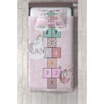 Talia Home unicorn'lu Prenses'li Desenli yatak Örtüsü TLAY-281 - 418 x 220 cm - Pembe