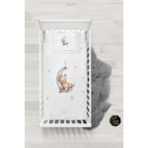 Talia Home Uyuyan Ayı Desenli Bebek Nevresim Takımı Çarşaflı TLABN-278 - Beyaz - 100 x 150 cm