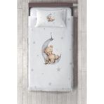 Talia Home uyuyan Ayı Desenli Yatak Örtüsü TLAY-278 - 415 x 220 cm - Beyaz