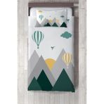 Talia Home yeşil Kuş Vadisi Dağ Desenli yatak Örtüsü TLAY-299 - 436 x 220 cm