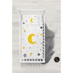 Talia Home Yıldız ve Ay Desenli Bebek Nevresim Takımı Çarşaflı TLABN-250 - Beyaz - 100 x 150 cm