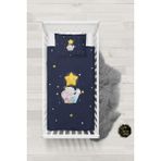 Talia Home Yıldız ve Fil Desenli Bebek Nevresim Takımı Çarşaflı TLABN-027 - Lacivert - 100 x 150 cm