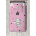 Talia Home yıldızlı Fil Desenli Çocuk Odası Yatak Örtüsü TLAY-178 - 317 x 220 cm - Pembe