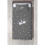 Talia Home yıldızlı Taç Desenli Yatak Örtüsü TLAY-247 - 385 x 220 cm - Gri