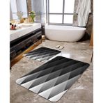 Talia Home Zigzag Desenli 2'li Büyük Boy Banyo Paspas Seti - Siyah