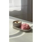 Taliska Accessories Dekoratif Beton Tabak Hediyeli Mum Seti