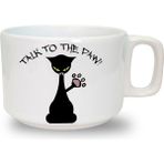 Talk To The Paw Baskılı Seramik Beyaz Kahve Kupası - 1 Adet - 199 ml