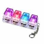 Talky Işıklı Mini Klavye Anahtarlık, Click Sesli Mekanik Switch Fidget Oyuncak,RGB LED Işıklı Stres Giderici
