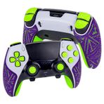 TALONGAMES Controller Grip Tapes Compatible with PS5 DualSense Edge, ELITE Version Color Anti Slip Tape, Compatible with PlayStation 5 Edge Grips, Multi-Texture, Sweat Ventilation, Skin Kit (purple &