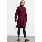 Tam Balikci Yaka Triko Tunik - Bordo