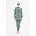 Tam Kapalı Likralı Tesettür Mayo Yeşil 3485-Y - 2XL