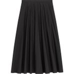 Tam Midi Krepe Etek - Siyah - XL